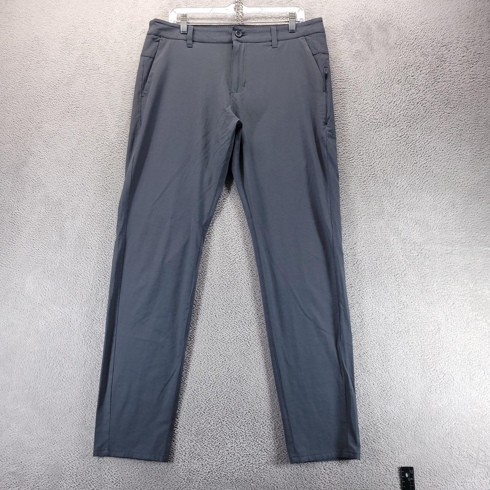 Vuori Pants Men 33x32 Gray Aim Slim Chino Stretch Casual Travel V431